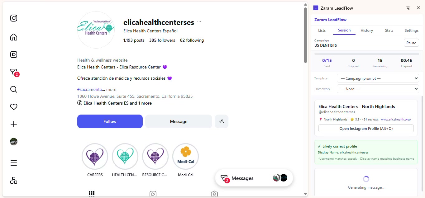 Lead loaded, AI generating message